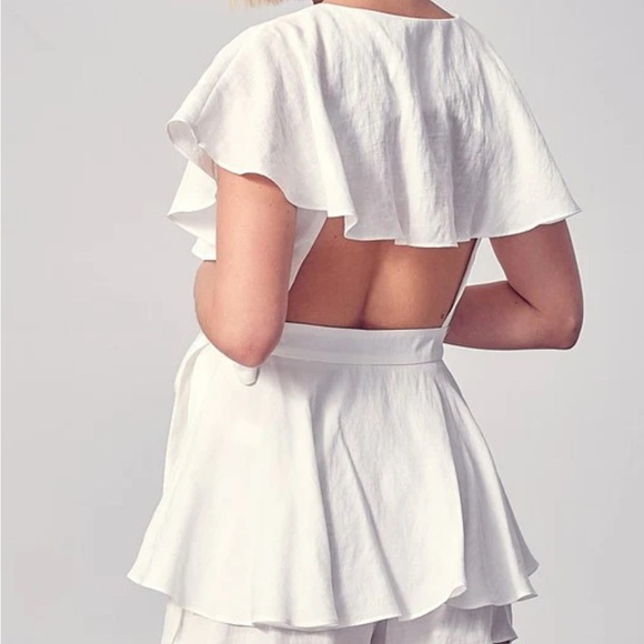 DO+BE White Ruffle Wrap Romper – Size S (New with Tags) - Picture 15 of 15